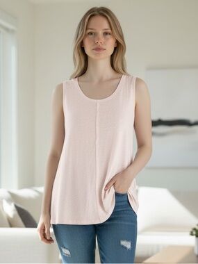 Soulitude Blush Pink Swing Tunic Tank | Sleeveless | Size Small
